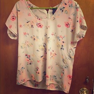 Sheer blouse with delicate flower pattern